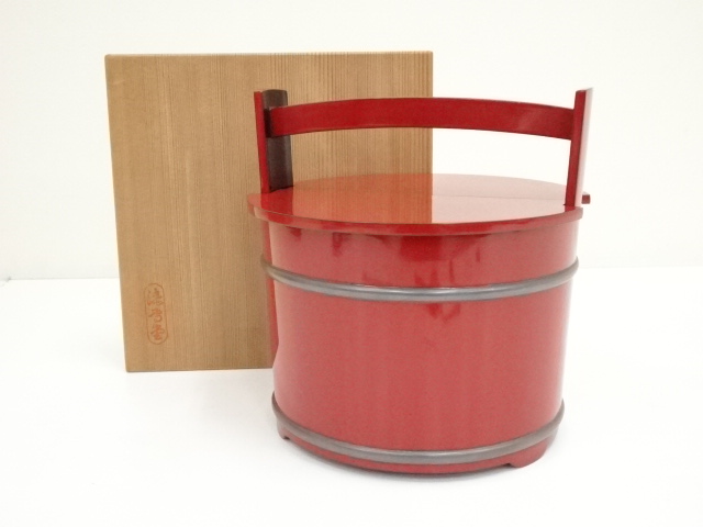 手桶水指　塗師　真塗　内朱　水指　極上品　お茶道具　時代箱付　時代物　漆芸　茶事 楽天市場】【茶器/茶道具 水指（水差し）】 手桶水指 利休好 合成 中村